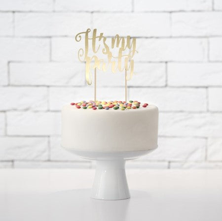 It's My Party Gold Cake Topper I Cool Cake & Party Decorations I UK
